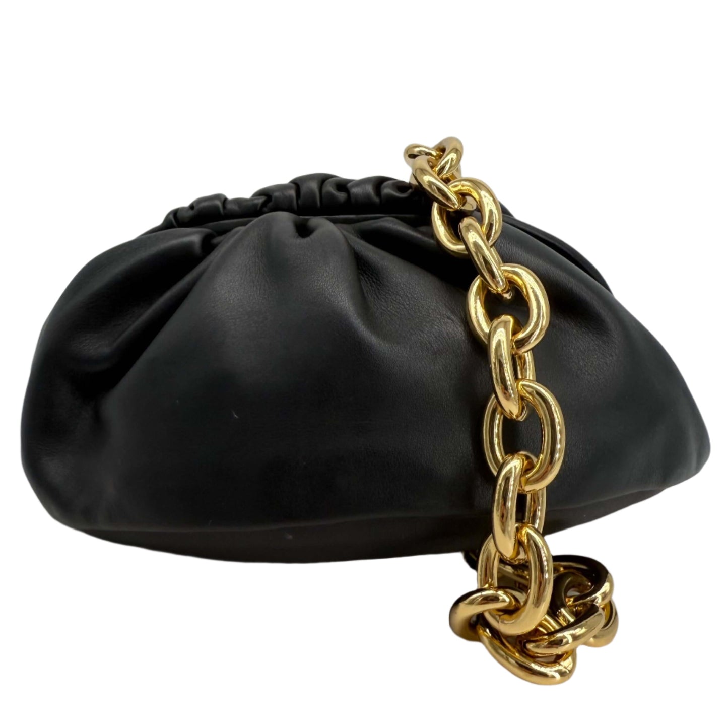 Bottega Veneta The Pouch Chain – Calfskin Leather with Gold Chain Strap