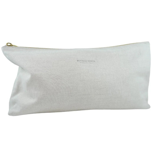 Beige Canvas Bottega Veneta Clutch