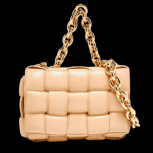 Beige Leather Bottega Veneta Padded Cassette Bag