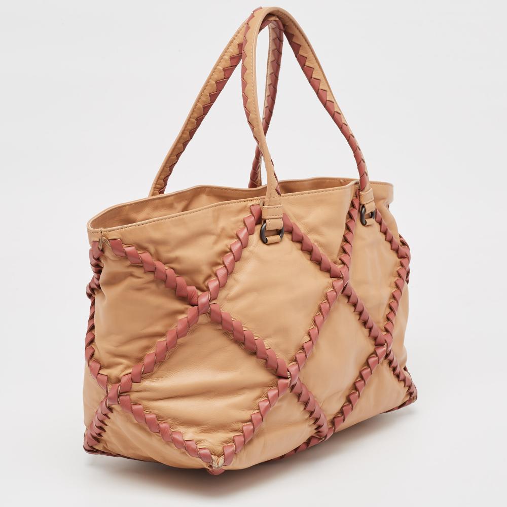 Beige Leather Bottega Veneta Tote
