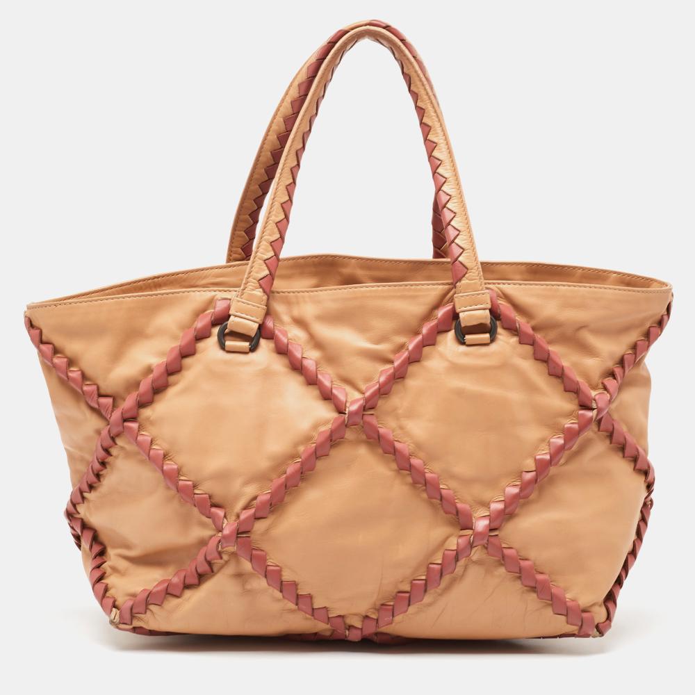 Beige Leather Bottega Veneta Tote