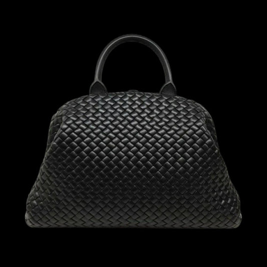Black Leather Bottega Veneta Handbag