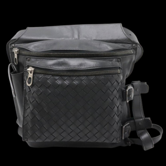 Black Leather Bottega Veneta Belt Bag