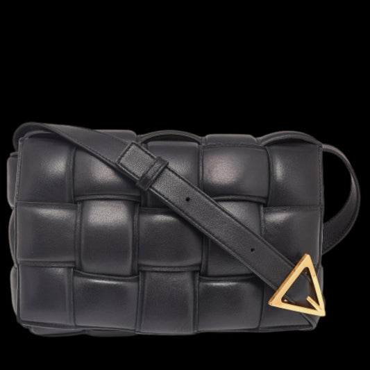 Black Leather Bottega Veneta Crossbody Bag