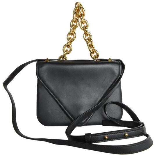 Black Leather Bottega Veneta Shoulder Bag
