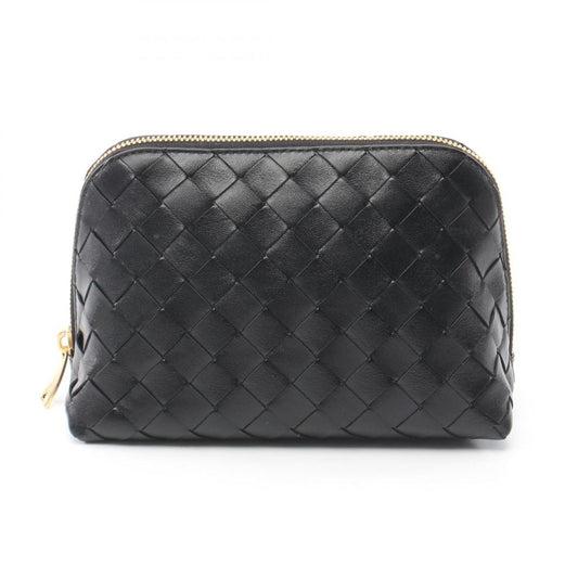 Black Leather Bottega Veneta Pouches