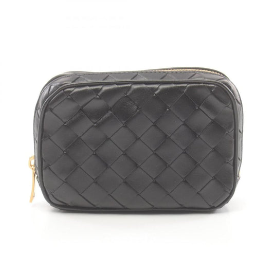 Black Leather Bottega Veneta Pouches