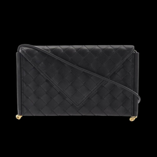 Black Leather Bottega Veneta Shoulder Bag