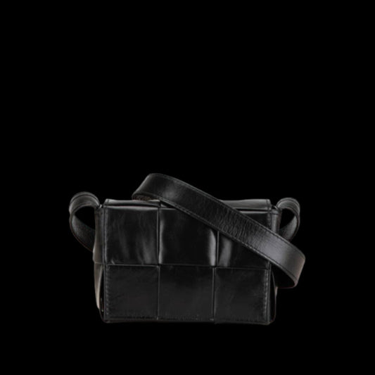 Black Leather Bottega Veneta Cassette Bag
