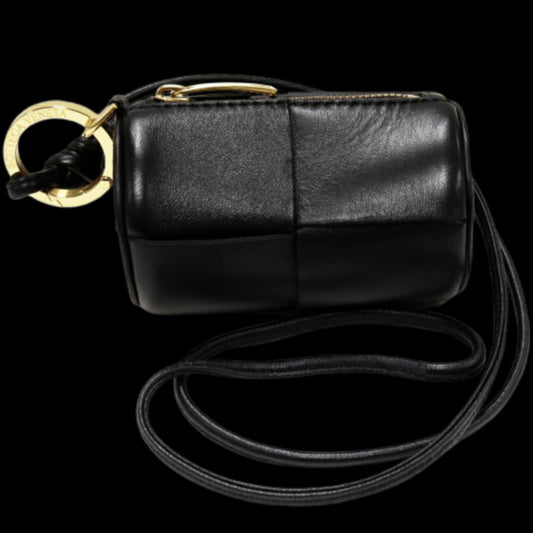 Black Leather Bottega Veneta Crossbody Bag