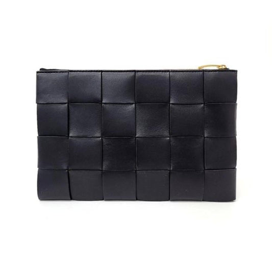 Black Leather Bottega Veneta Clutch