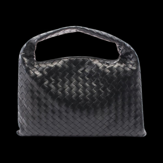 Black Leather Bottega Veneta Handbag