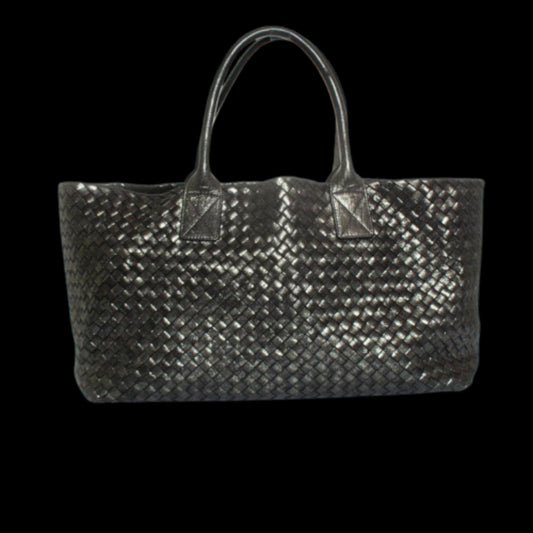 Black Leather Bottega Veneta Handbag