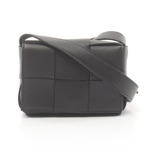 Black Leather Bottega Veneta Crossbody Bag