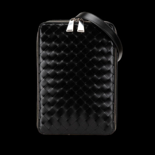 Black Leather Bottega Veneta Crossbody Bag