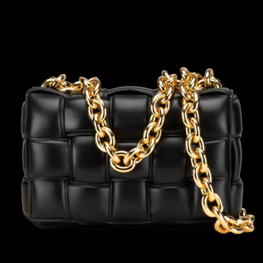Black Leather Bottega Veneta Shoulder Bag