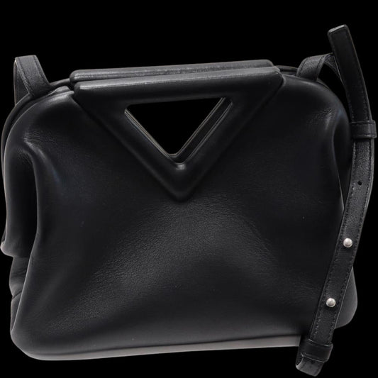 Black Leather Bottega Veneta Handbag