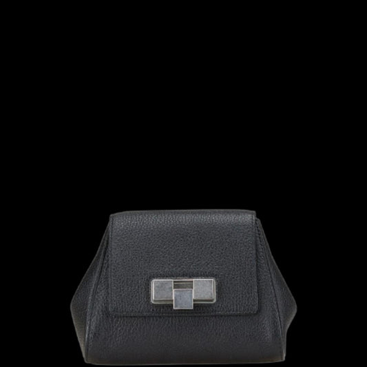 Black Leather Bottega Veneta Clutch