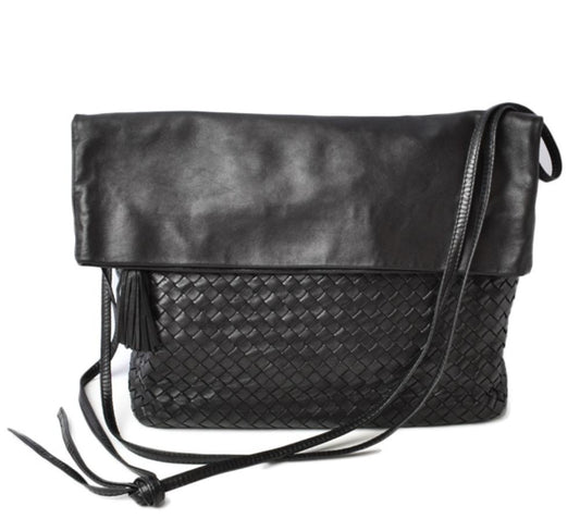 Black Leather Bottega Veneta Shoulder Bag