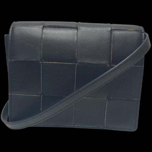 Black Leather Bottega Veneta Crossbody Bag