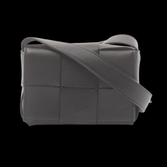 Black Leather Bottega Veneta Crossbody Bag