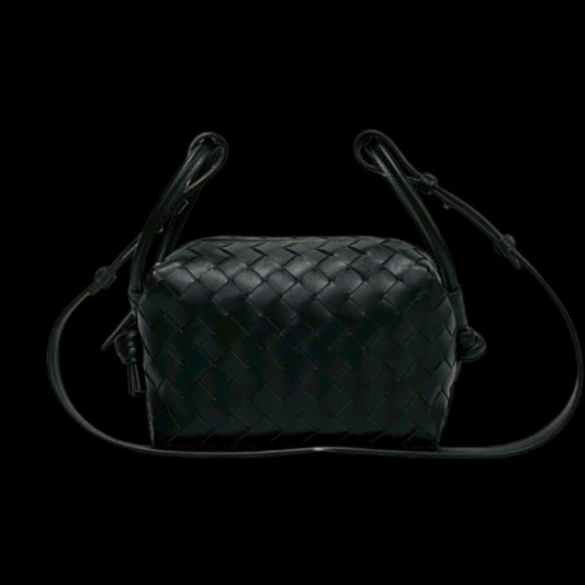 Black Leather Bottega Veneta Crossbody Bag
