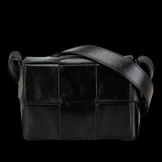 Black Leather Bottega Veneta Crossbody Bag