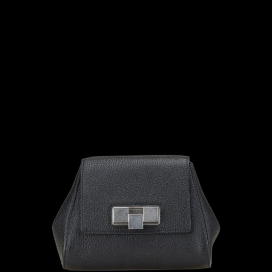 Black Leather Bottega Veneta Clutch