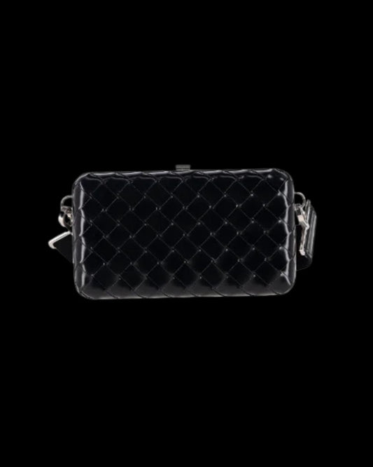Black Leather Bottega Veneta Crossbody Bag