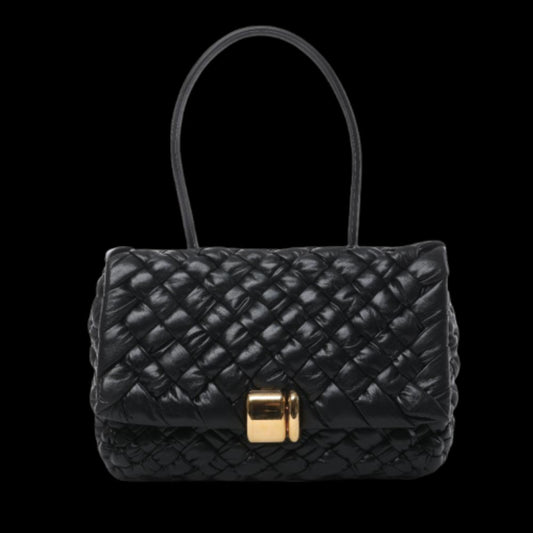 Black Leather Bottega Veneta Shoulder Bag