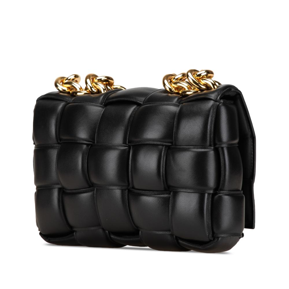 Black Leather Bottega Veneta Shoulder Bag