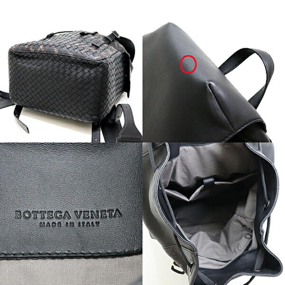Black Leather Bottega Veneta Backpack
