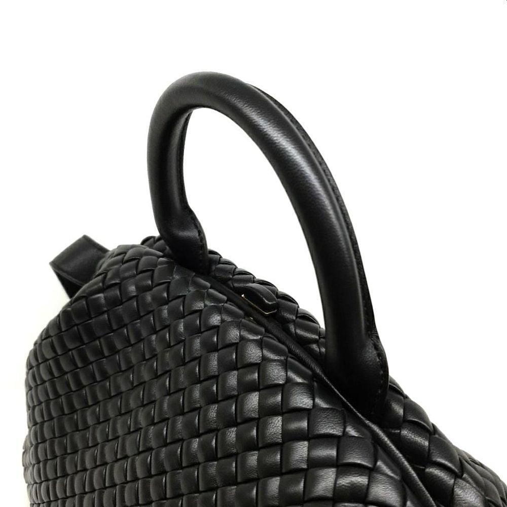 Black Leather Bottega Veneta Handbag
