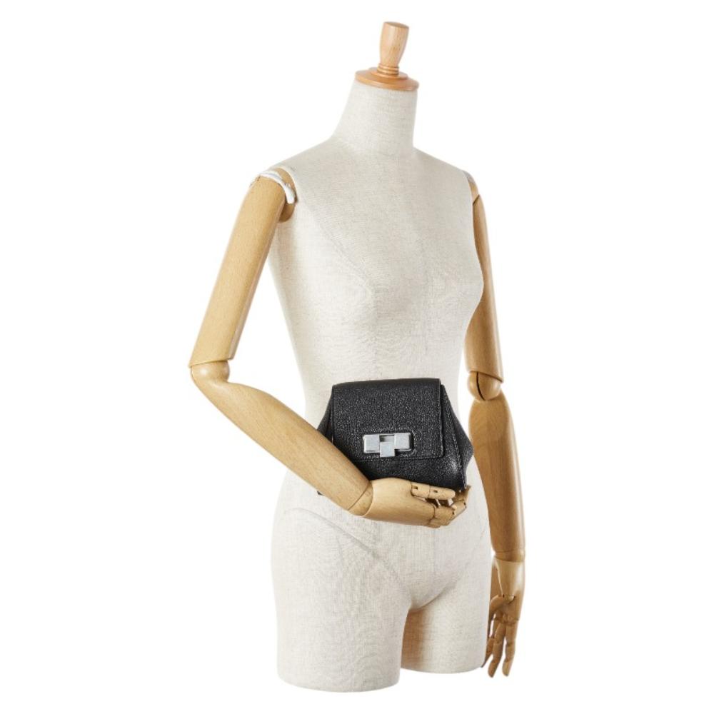 Black Leather Bottega Veneta Clutch