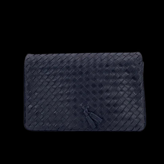 Blue Leather Bottega Veneta Clutch