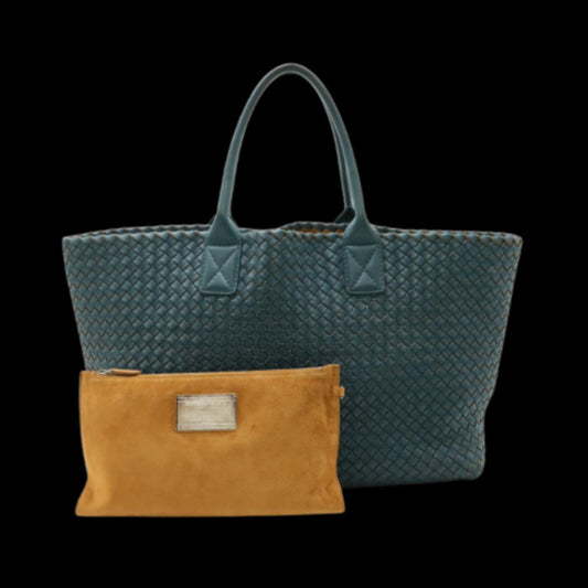 Blue Leather Bottega Veneta Cabat