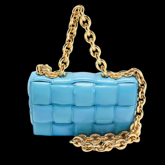 Blue Leather Bottega Veneta Cassette Bag