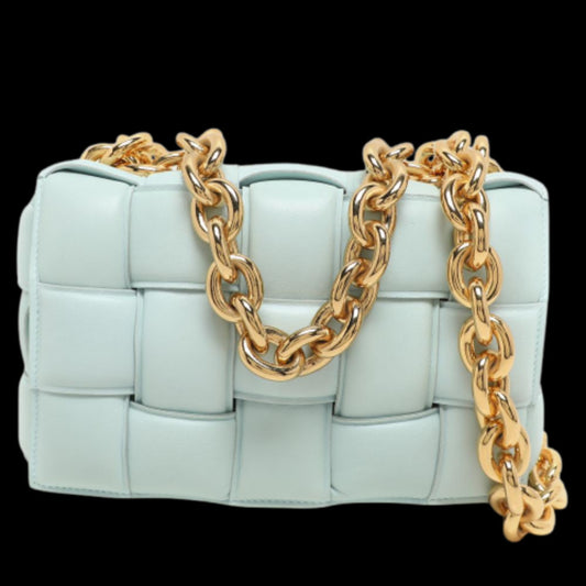 Blue Leather Bottega Veneta Shoulder Bag