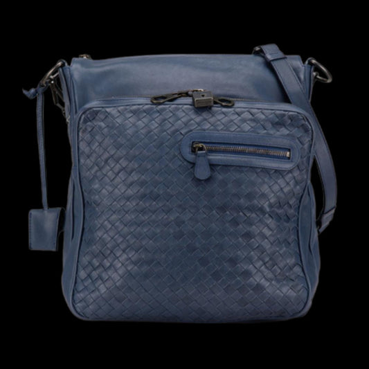 Blue Leather Bottega Veneta Crossbody Bag