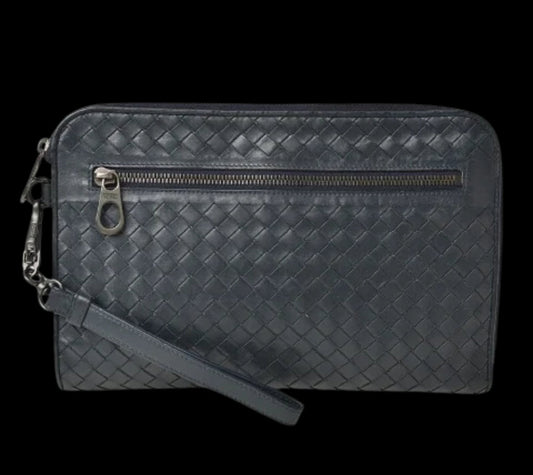 Blue Leather Bottega Veneta Clutch