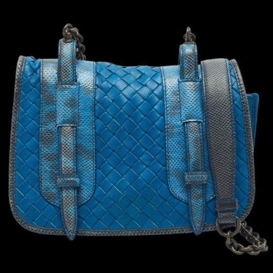 Blue Leather Bottega Veneta Shoulder Bag