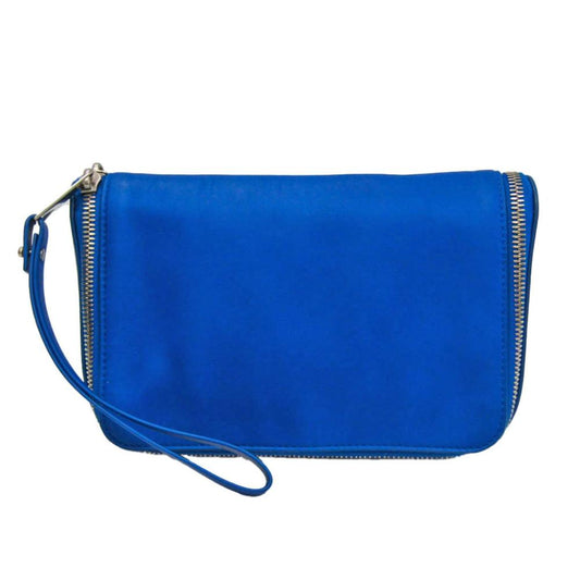 Blue Leather Bottega Veneta Clutch