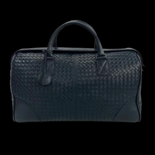 Blue Leather Bottega Veneta Travel Bag