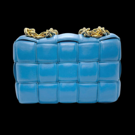 Blue Leather Bottega Veneta Shoulder Bag