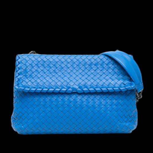 Blue Leather Bottega Veneta Shoulder Bag