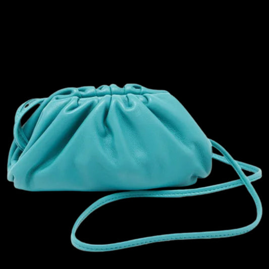 Blue Leather Bottega Veneta Clutch