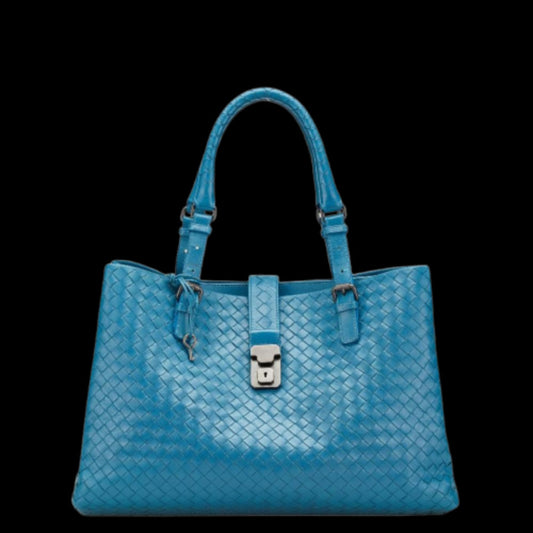 Blue Leather Bottega Veneta Tote