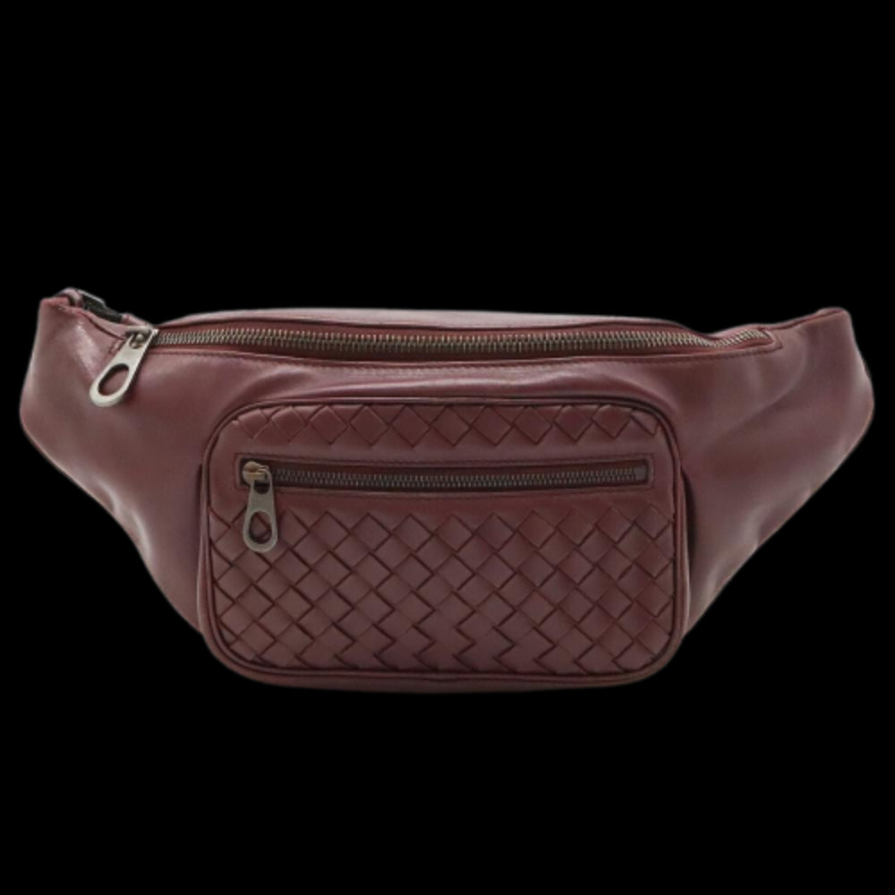 Burgundy Leather Bottega Veneta Belt Bag