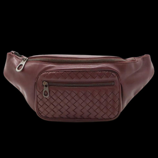 Burgundy Leather Bottega Veneta Belt Bag