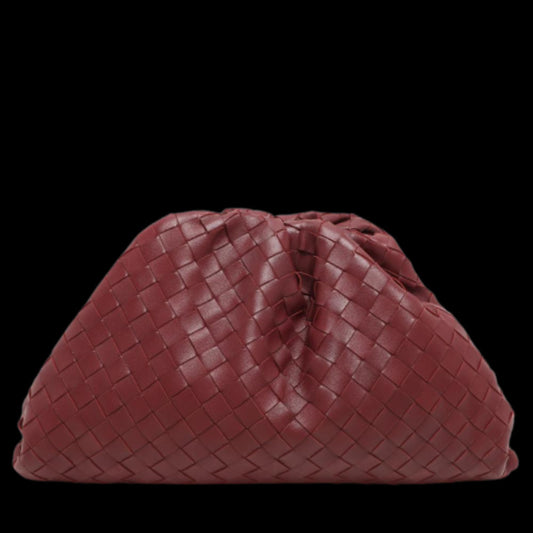 Burgundy Leather Bottega Veneta Clutch
